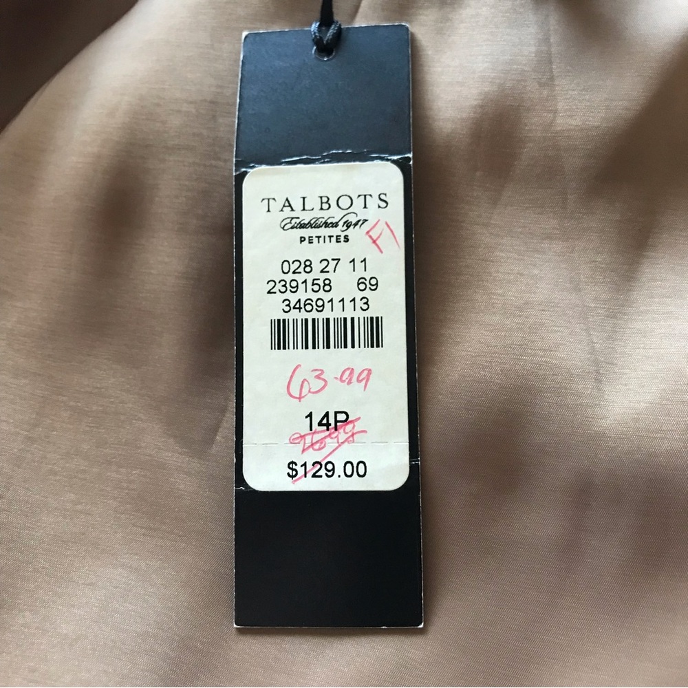 Talbots Petite Brown Floral Satin Skirt Size 14P Pleated Size Zip Lined NEW - Picture 11 of 11